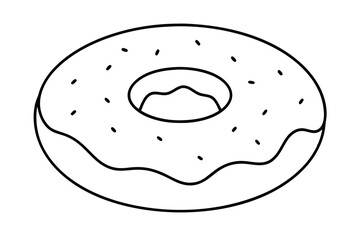 Simple curved lines donut vector minimalist modern design
