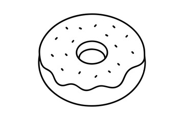 Curved line minimalist donut design vector with soft geometric flow
