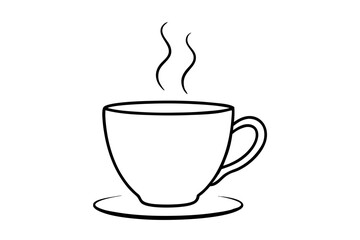 Elegant and Minimalist Teacup Vector Illustration Clean Line Drawing





