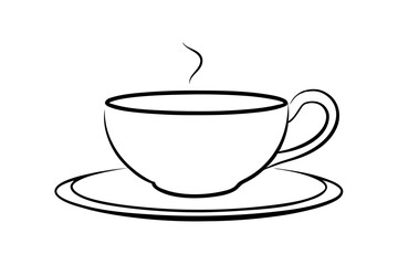 Modern Teacup Line Art Minimalist Vector Illustration for Elegant Aesthetic
