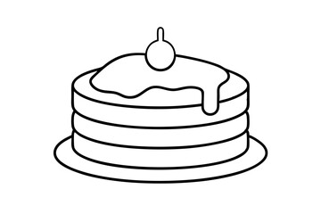 Clean and Modern Pancake Tower Vector Art Embracing Minimalist Design
