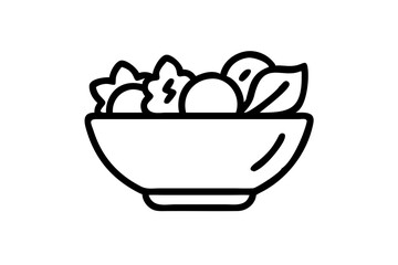 Wholesome Elegance Minimalist Salad Bowl Vector Illustration
