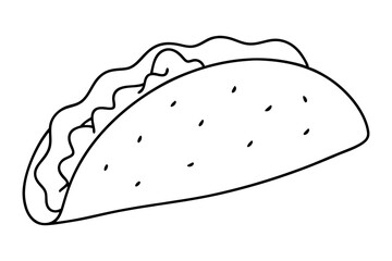 Whimsical Soft Shell Taco Vector Art Perfect for Food Lovers
