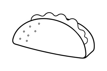 Hand Drawn Soft Shell Taco Vector Illustration for Creative Designs
