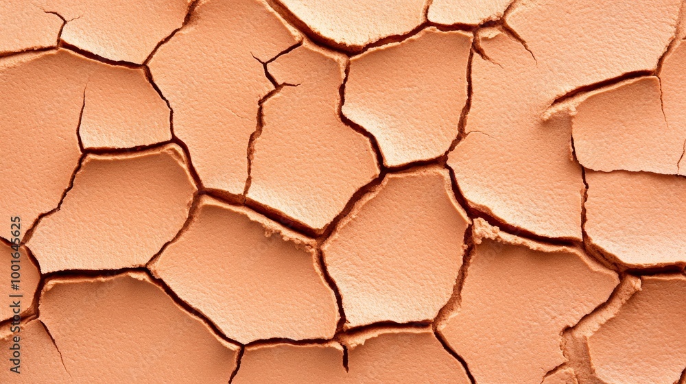 Poster macro of clay mask texture with visible cracks and dry patches photorealistic skincare close-up, sup