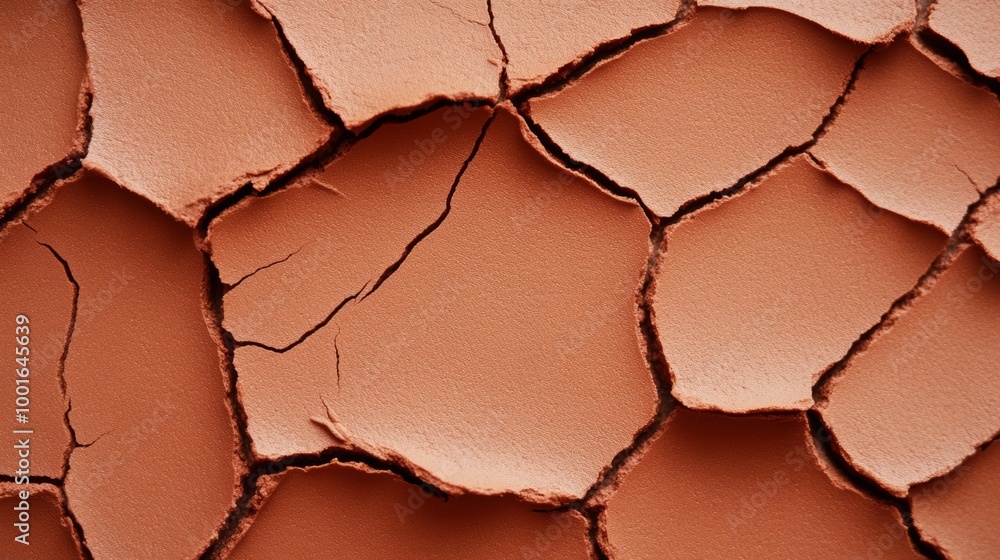Poster macro of clay mask texture with visible cracks and dry patches photorealistic skincare close-up, sup