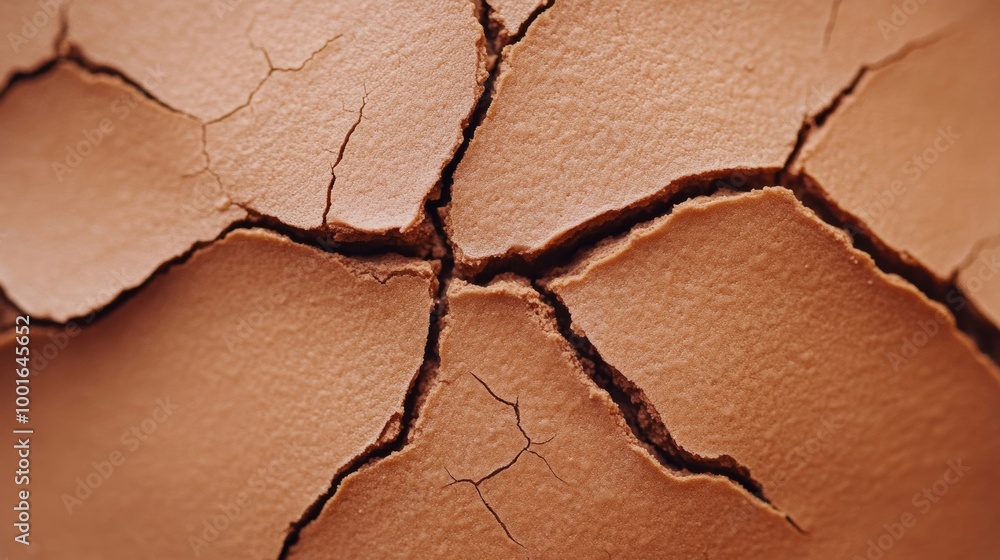 Poster macro of clay mask texture with visible cracks and dry patches photorealistic skincare close-up, sup