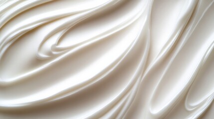 Obraz premium Macro shot of moisturizing cream texture with soft swirls and glossy surface photorealistic skincare, super macro shot 