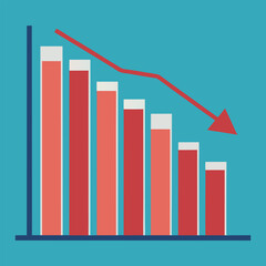 a graph showing downward trend