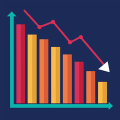 a graph showing downward trend