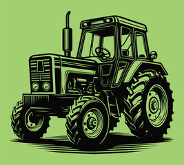 Tractor silhouette vector illustrations