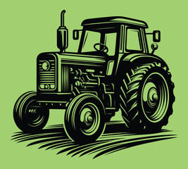 Tractor silhouette vector illustrations