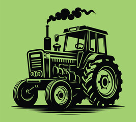 Tractor silhouette vector illustrations
