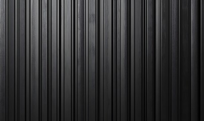 Obraz premium Black corrugated metal texture. Wall wooden vertical panels. Dark steel roof sheet. Wood siding for construction. 