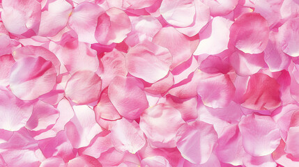 Fototapeta premium Pink Rose Petals Overlapping in a Delicate Pattern. Concept of Floral Art, Romantic Background, love, passion, Valentine's Day, Greeting card. Copy space