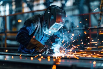 Skilled Welder at Work in the Workshop