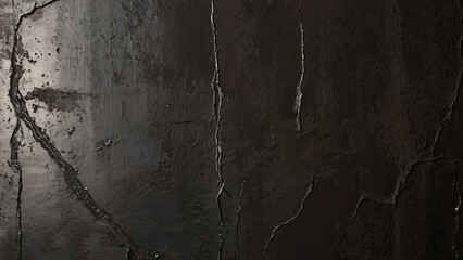 Obraz premium Dark paint wall or surface with an edgy and modern appearance, this black or dark gray texture has scratches, cracks, and natural imperfections to create an abstract, artistic feel.