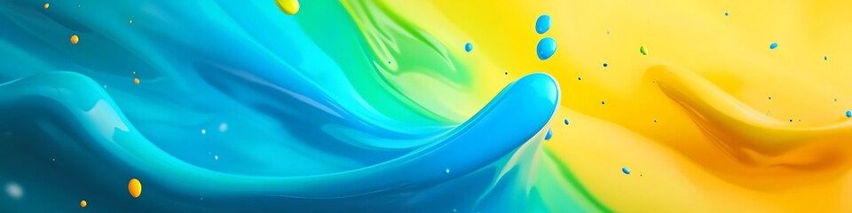 Fototapeta premium Abstract Blue and Yellow Paint Splashes