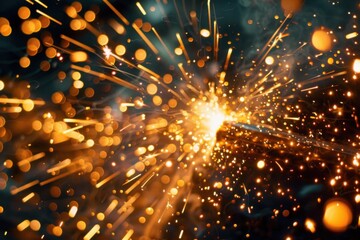 Obraz premium Skilled Welder at Work in the Workshop