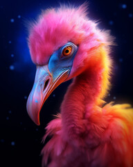 Fototapeta premium Experience the beauty of a multicolor baby flamingo watercolor through Forest Animals Artwork