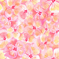 Watercolor flower seamless pattern. Soft pastel colors for beauty products or other.