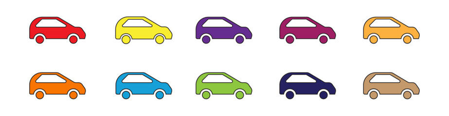 Transport car icon set design. Automotive traffic vector icons design illustration.