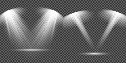 The spotlight shines on the stage. light exclusive use lens flash light effect. light from a lamp or spotlight. lighted scene. podium under the spotlight.