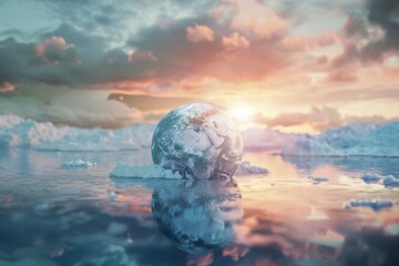 Obraz premium Visual Representation of Global Warming and Climate Change