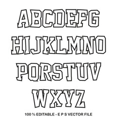 Classic college font. Vintage sport font in american style for football, baseball or basketball logos and t-shirt. Athletic department typeface, varsity style font. Vector