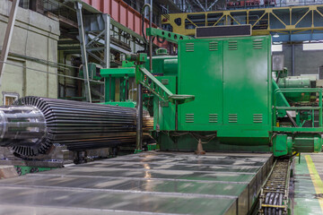 Special equipment in large factory workshop.