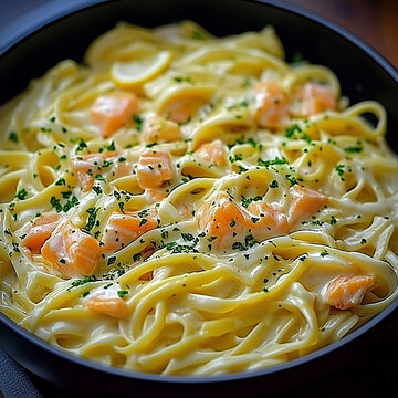 lobster nuddles on a plate