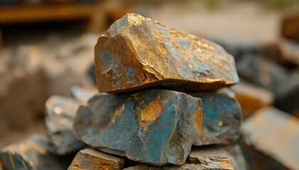 Raw copper ore macro texture for mining and geology enthusiasts