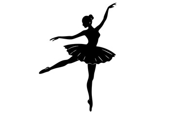 Elegant ballet dancer silhouette vector illustration. Perfect for dance-themed designs and artwork.