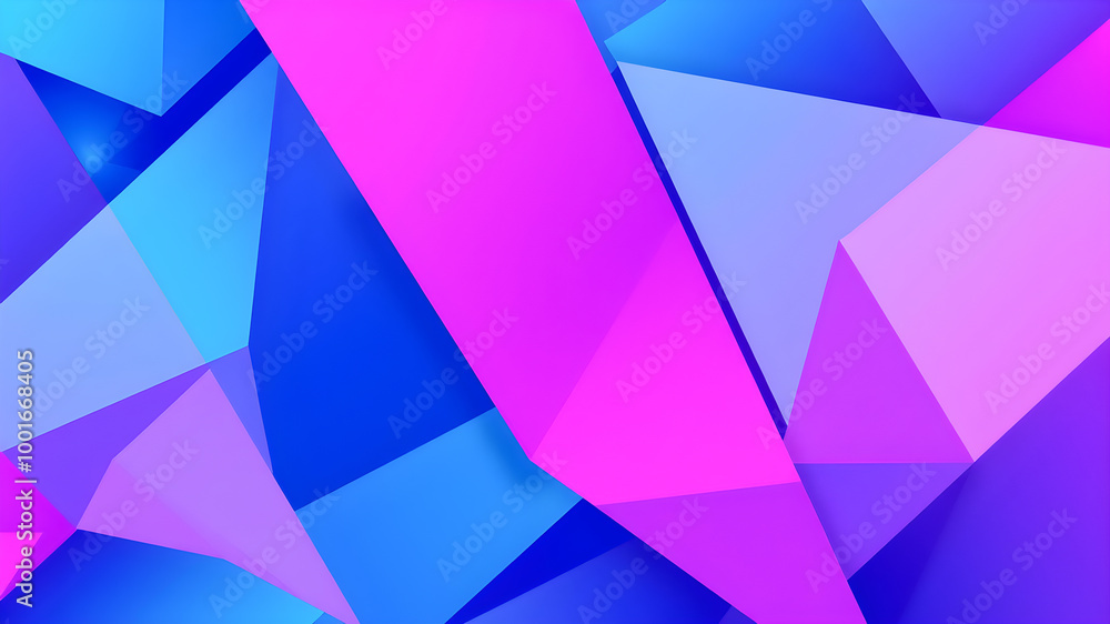 Poster abstract geometric background with colorful triangles. 3d rendering, 3d illustration.