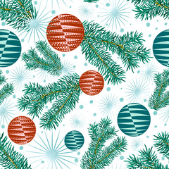 Christmas background with Christmas seamless pattern