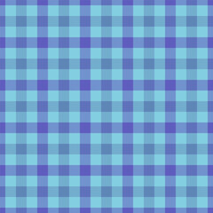 Latin textile texture fabric, plank vector tartan plaid. Knit seamless check pattern background in cyan and indigo colors.