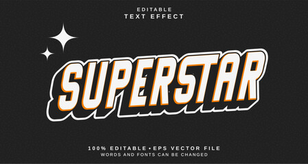 Fototapeta premium Editable text style effect - Superstar text style theme.