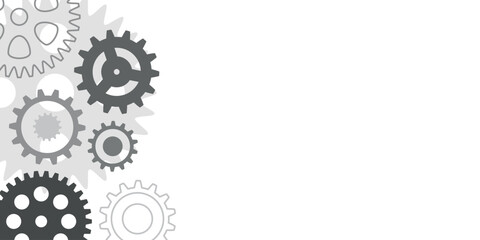 Mechanical engineering, gear wheel background, technology and innovation, copy space for text