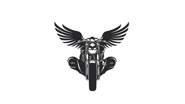Motorcycle with wings logo design, vintage, motorcycle club, biker, freedom, speed