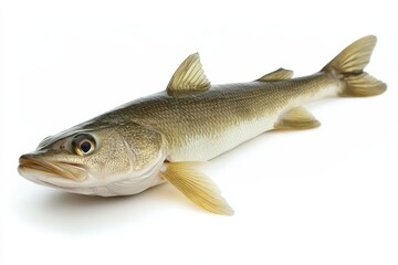 Fototapeta premium Single Haddock Fish Isolated on White Background
