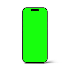 chromakey smartphone mockup. Phone template with green blank screen.eps