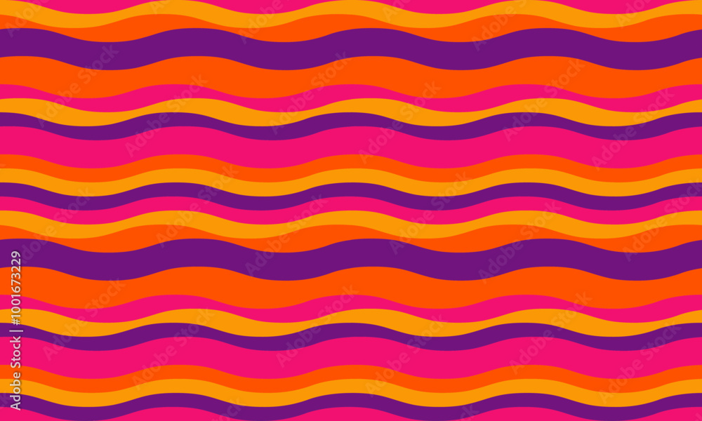 Poster abstract background with wavy stripes in vibrant colors, creating a rippled, liquid effect. smooth c