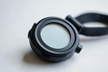 Sports stopwatch with a digital display on a white surface image