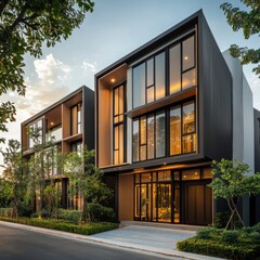 Modern Townhome Exterior in Bangna Area