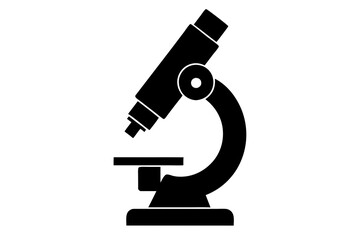 High-quality microscope silhouette vector illustration, perfect for scientific and educational designs.