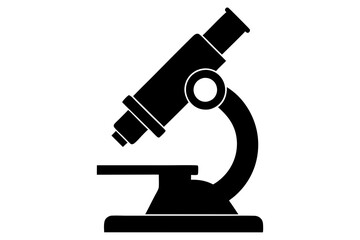 High-quality microscope silhouette vector illustration, perfect for scientific and educational designs.