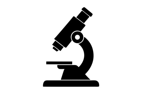 recommend clip art: High-quality microscope silhouette vector illustration, perfect for scientific and educational designs.