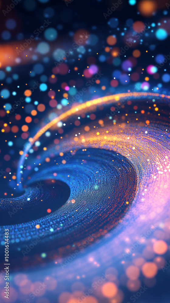 Leinwandbilder vibrant abstract swirl creates mesmerizing bokeh with colorful lights, adding magic and fantasy. bri