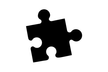 Jigsaw puzzle piece silhouette vector illustration for digital use.