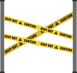 Keep out Yellow tape frame warning sign icon.